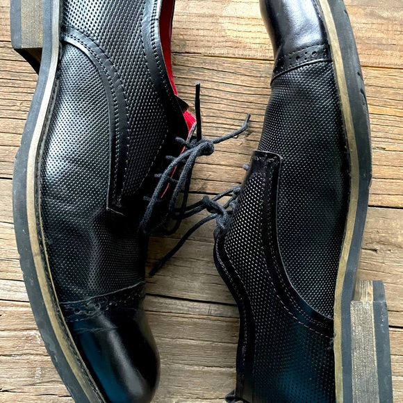 Steve Madden black cap toe dress shoe size 11.5 - Picture 3 of 3